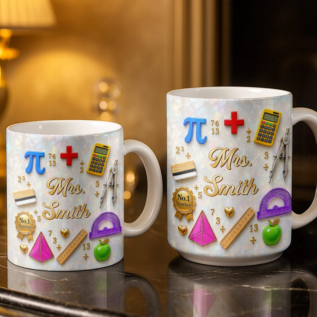 Personalized Mother of Pearl Coffee Mug Gift for Teacher Edge-to-edge Mug GradoCreations