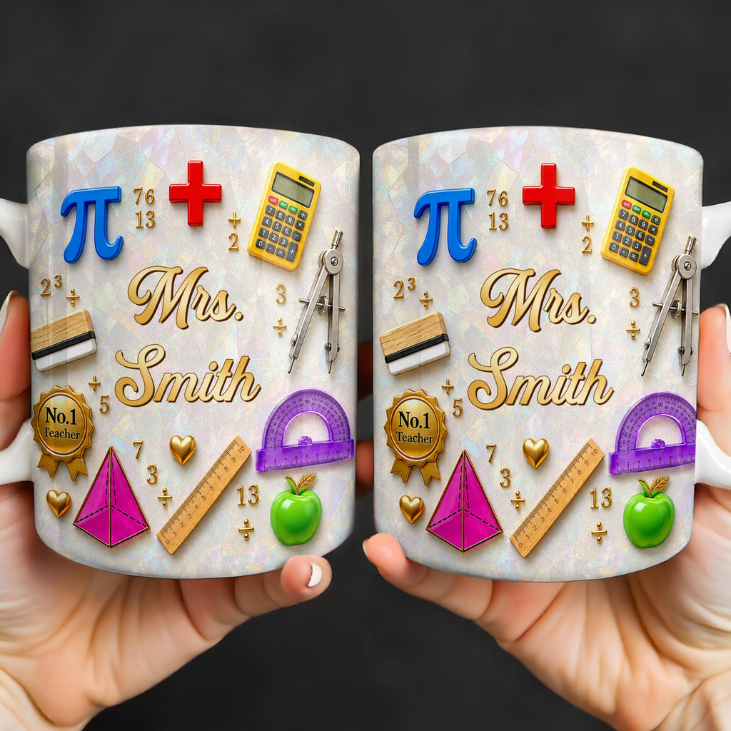 Personalized Mother of Pearl Coffee Mug Gift for Teacher Edge-to-edge Mug GradoCreations