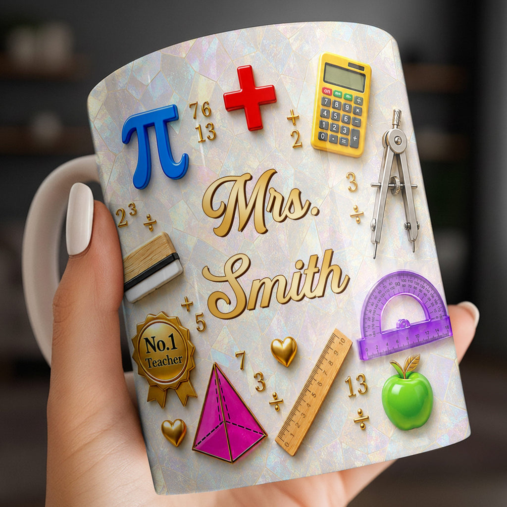 Personalized Mother of Pearl Coffee Mug Gift for Teacher Edge-to-edge Mug GradoCreations