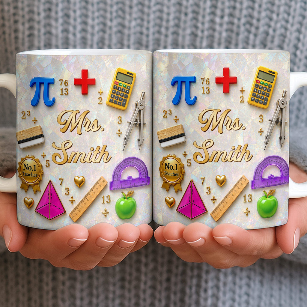 Personalized Mother of Pearl Coffee Mug Gift for Teacher Edge-to-edge Mug GradoCreations