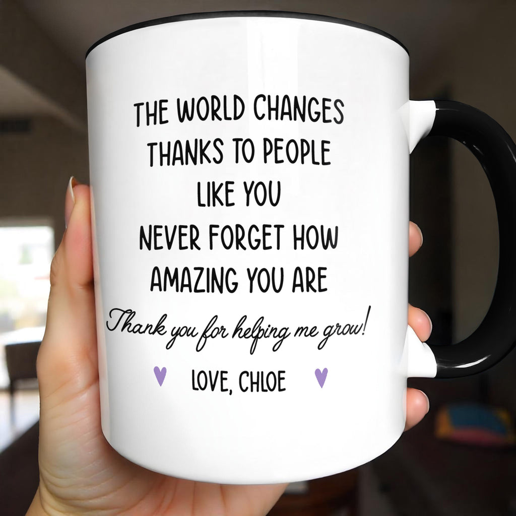 Personalized Ceramic Accent Mug Teaching Gift for Teacher - Rainbow Apple Design