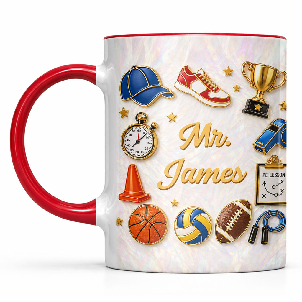 Personalized Accent Mug Custom Teacher Gift with Mother of Pearl Mosaic Accent Mug GradoCreations