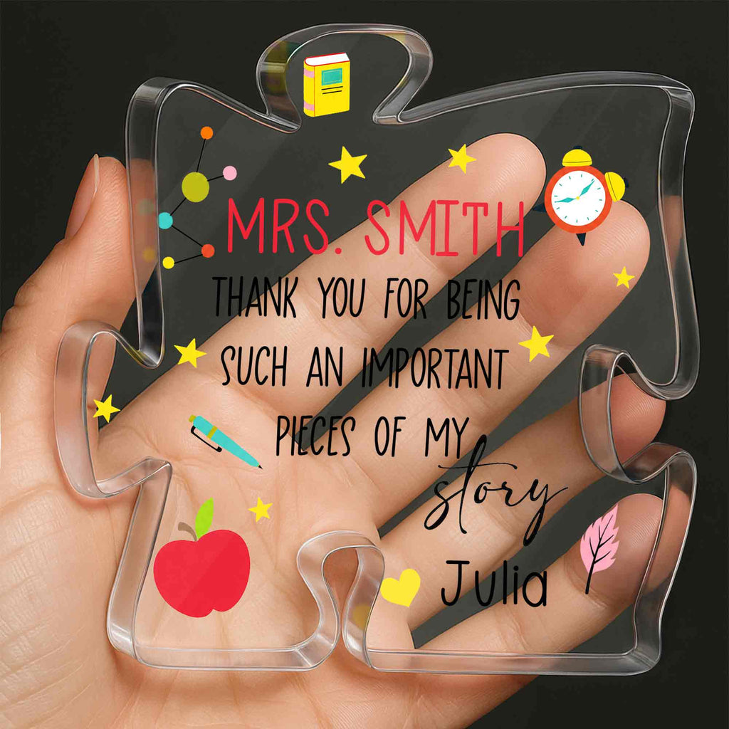 Personalized Custom Puzzle Acrylic Plaque Gift for Teacher Puzzle Acrylic Plaque GradoCreations