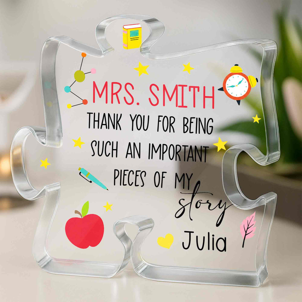 Personalized Custom Puzzle Acrylic Plaque Gift for Teacher Puzzle Acrylic Plaque GradoCreations