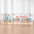 Personalized Math Teacher Acrylic Desk Name Plate Gift Desk Name Plate GradoCreations