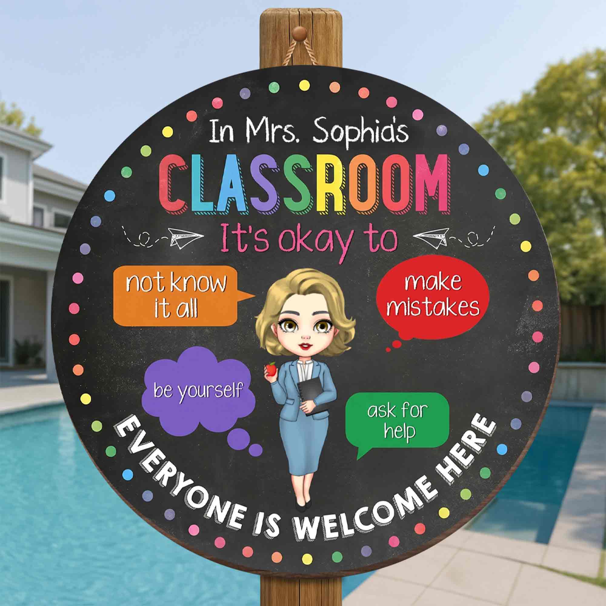 Personalized Custom Wood Sign Classroom Decor Gift for Teacher Wood Sign GradoCreations