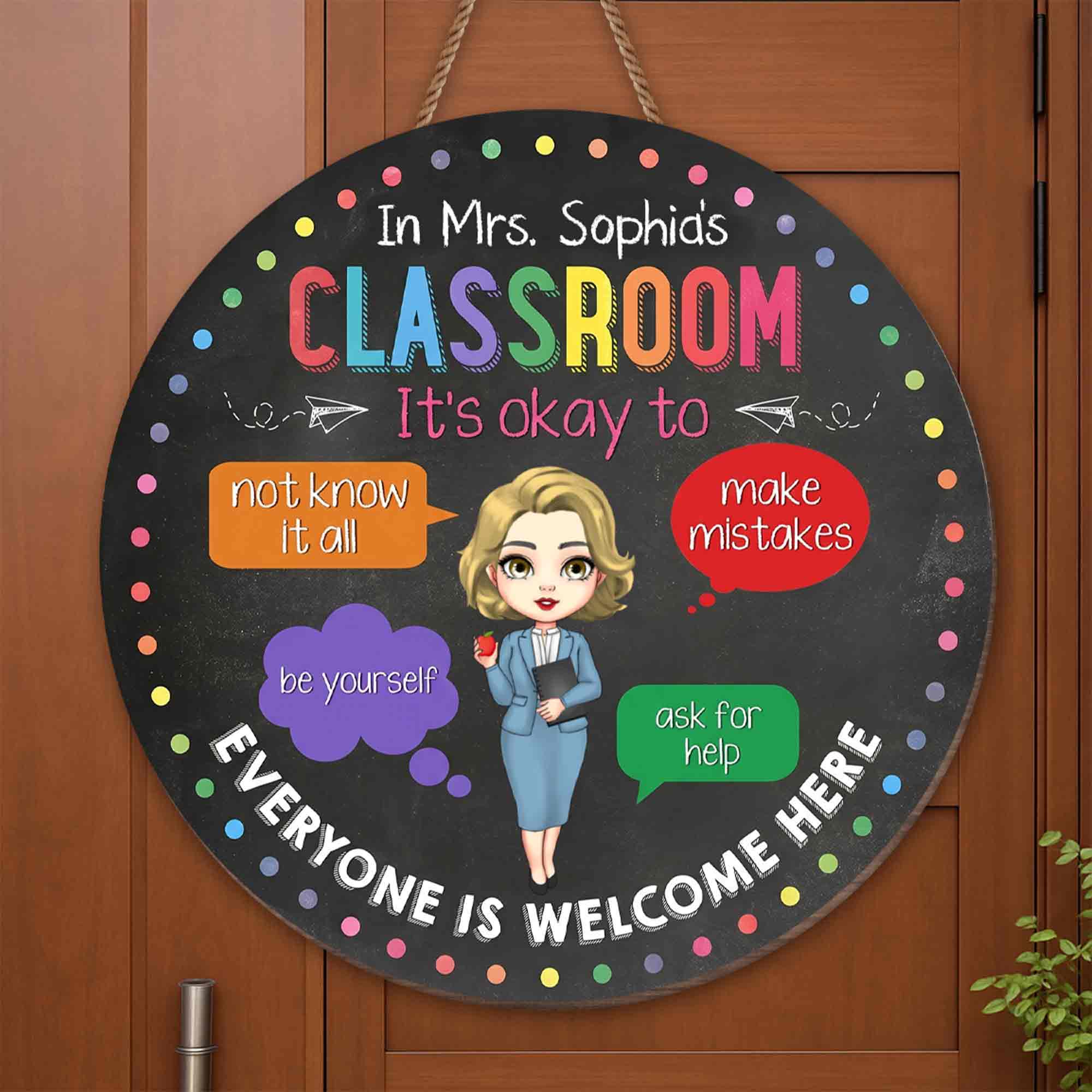 Personalized Custom Wood Sign Classroom Decor Gift for Teacher Wood Sign GradoCreations