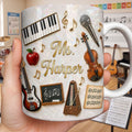 Personalized Music Teacher Coffee Mug Custom Name Gift Edge-to-edge Mug GradoCreations