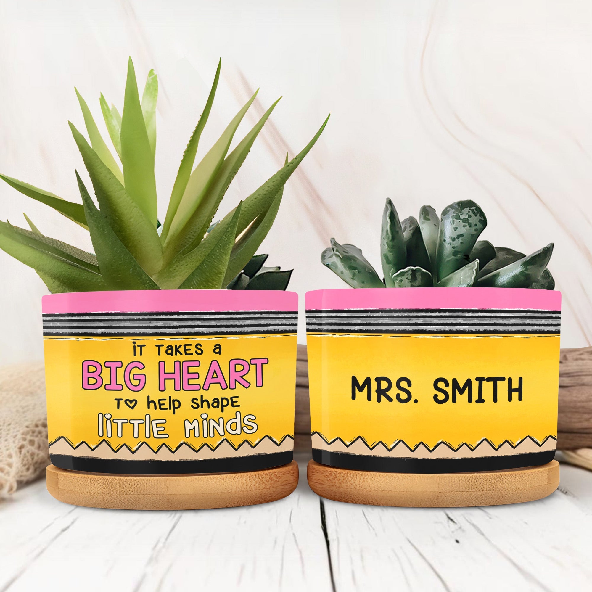 Personalized Ceramic Plant Pot Custom Teacher Gift Idea Ceramic Plant Pot GradoCreations
