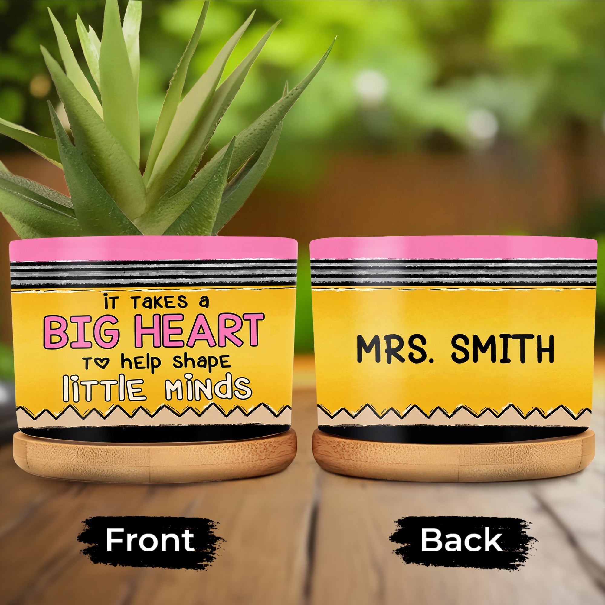 Personalized Ceramic Plant Pot Custom Teacher Gift Idea Ceramic Plant Pot GradoCreations