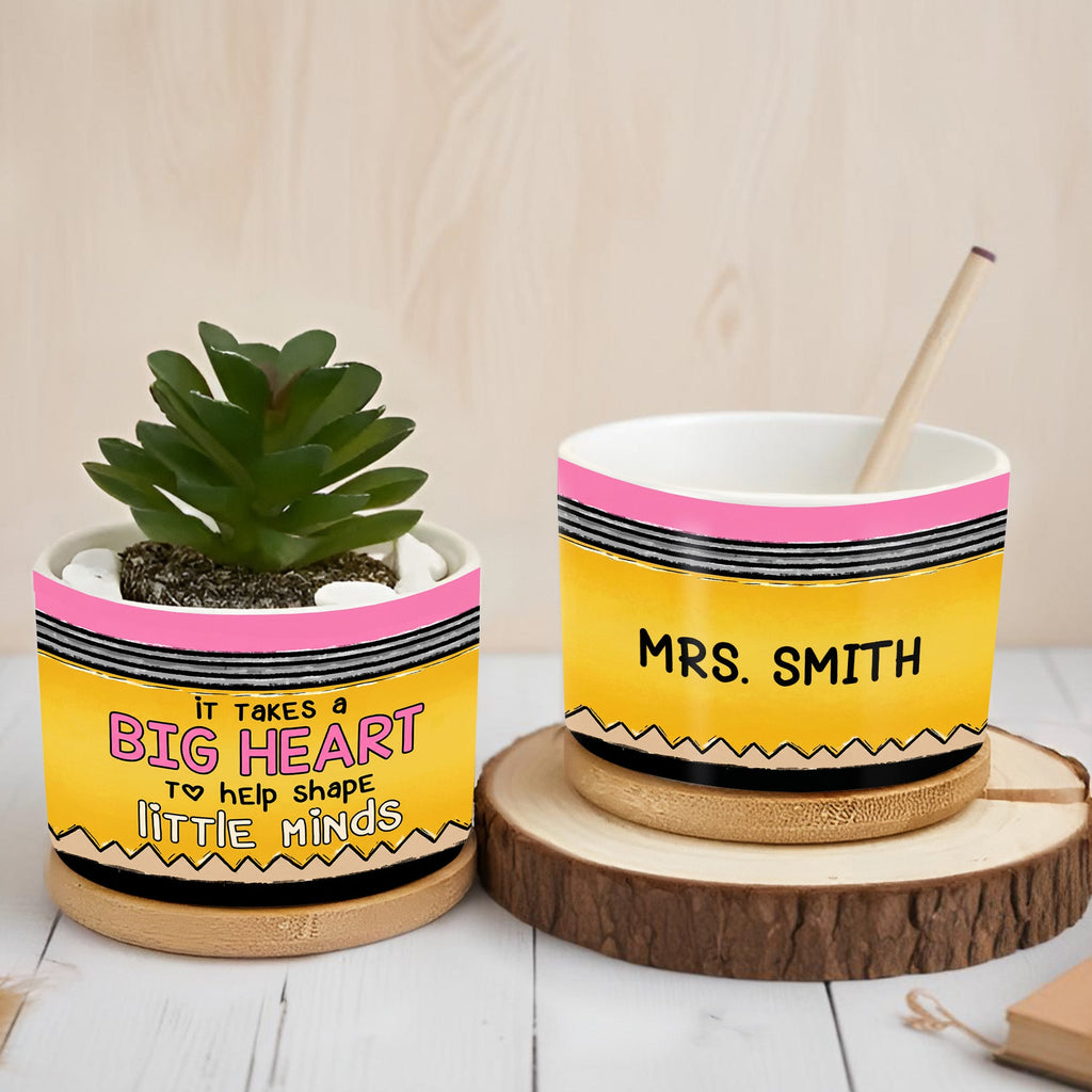 Personalized Ceramic Plant Pot Custom Teacher Gift Idea Ceramic Plant Pot GradoCreations