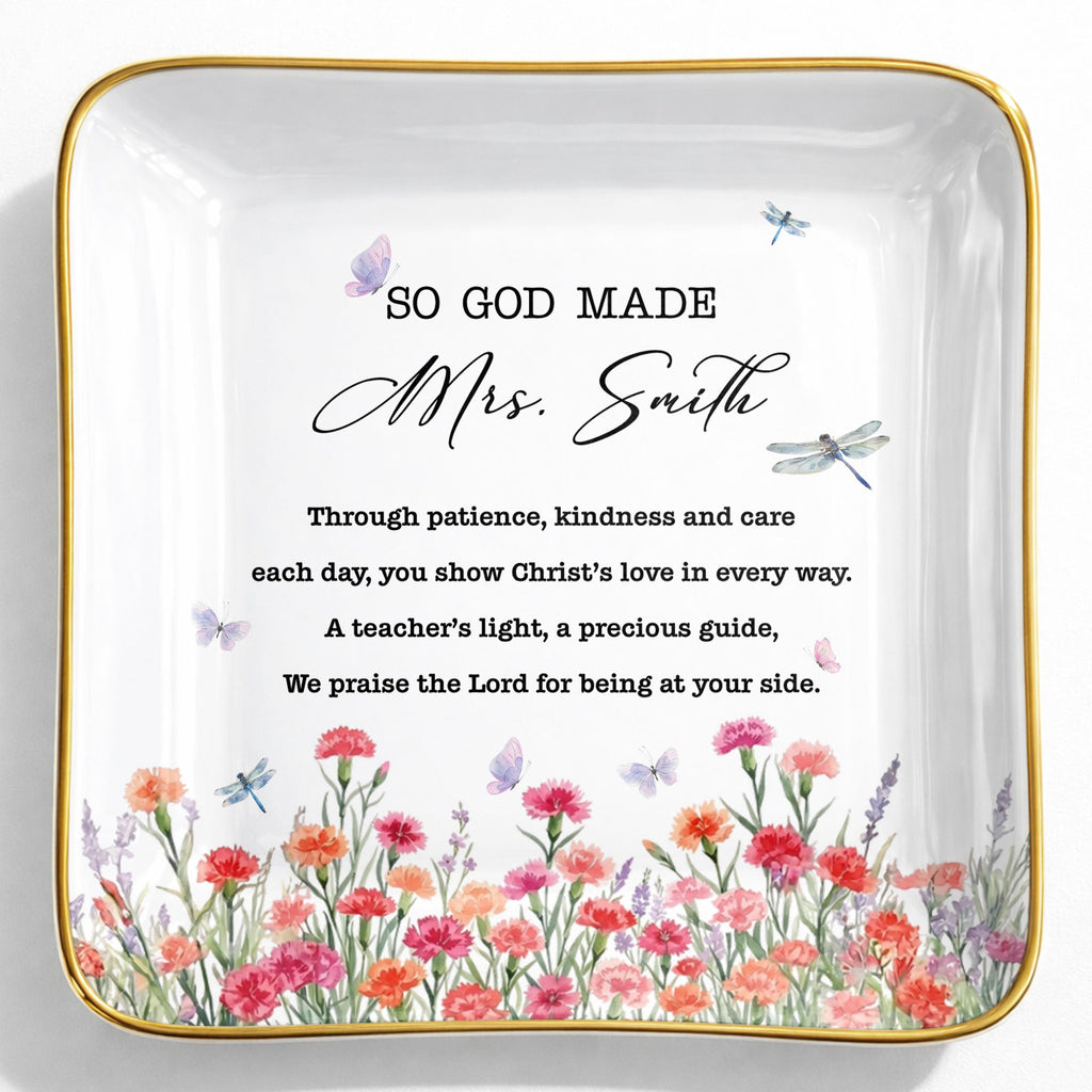 Personalized Ceramic Jewelry Dish Teacher Gift with Verse Jewelry Dish GradoCreations