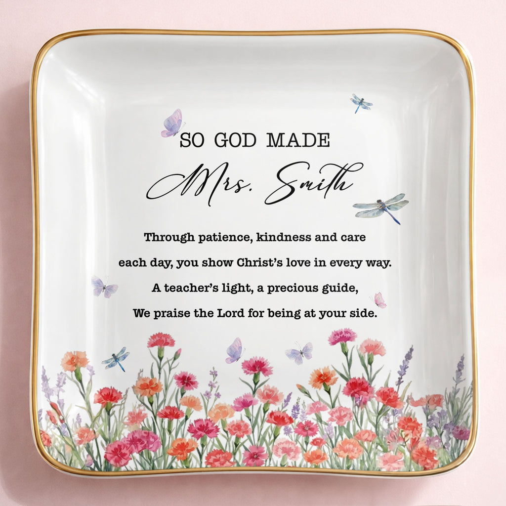 Personalized Ceramic Jewelry Dish Teacher Gift with Verse Jewelry Dish GradoCreations