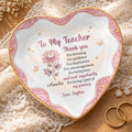 Personalized Heart Jewelry Dish Custom Name Gift for Teacher Heart Jewelry Dish GradoCreations