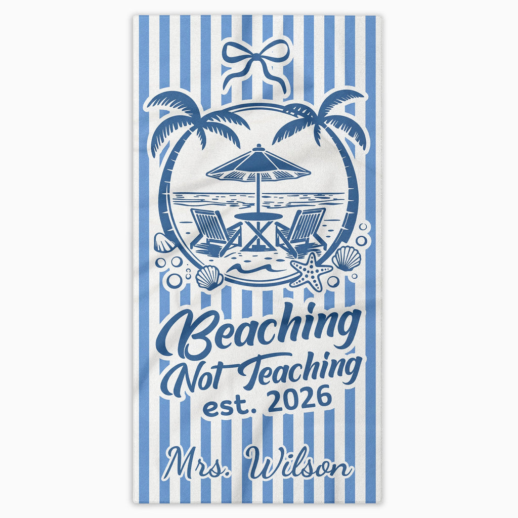 Personalized Beach Towel Custom Name Teachers Gift for Summer Beach Towels GradoCreations