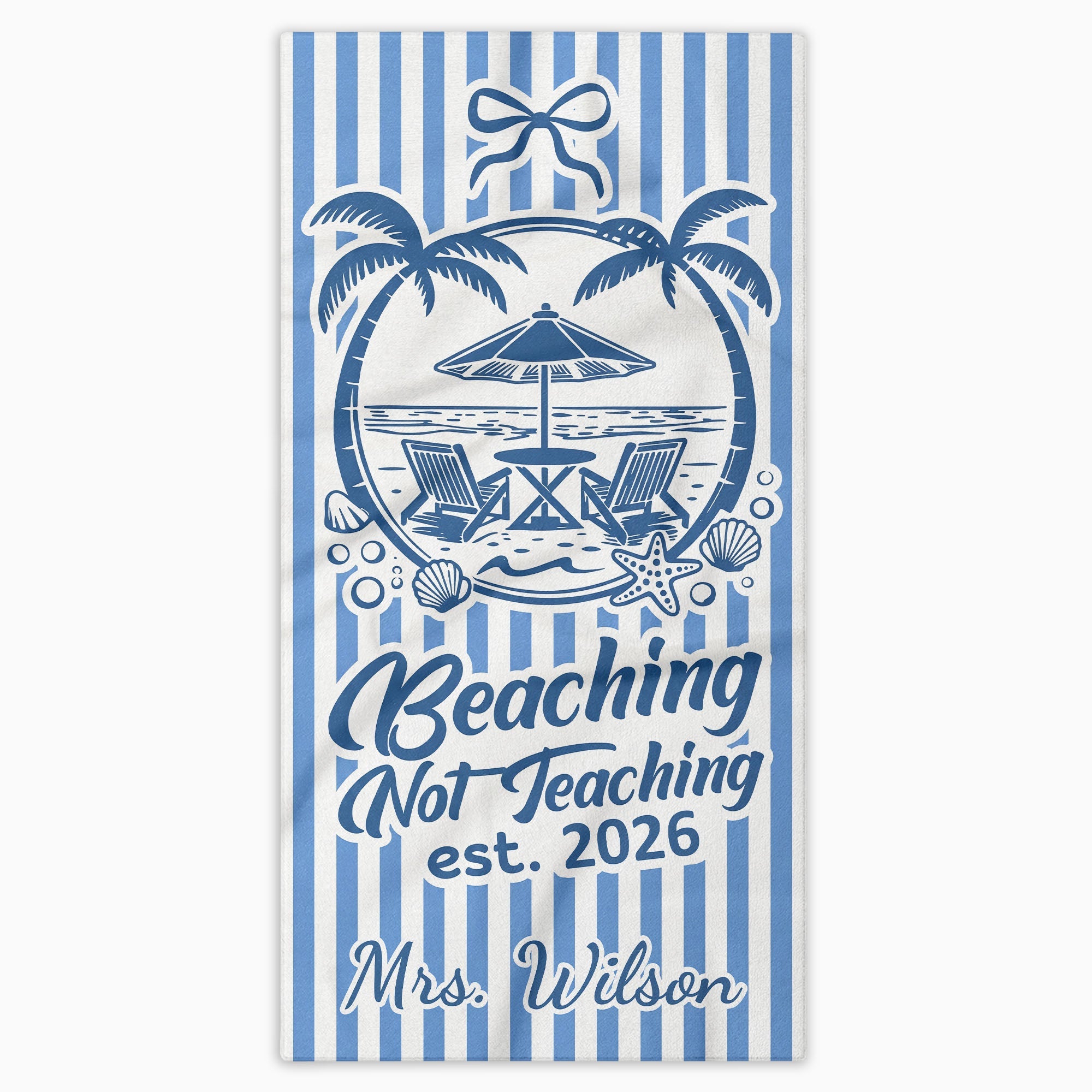 Personalized Beach Towel Custom Name Teachers Gift for Summer Beach Towels GradoCreations