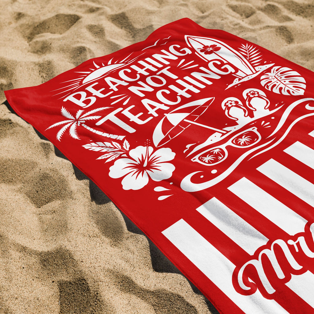 Personalized Microfiber Beach Towel Custom Design for Teacher Beach Towels GradoCreations