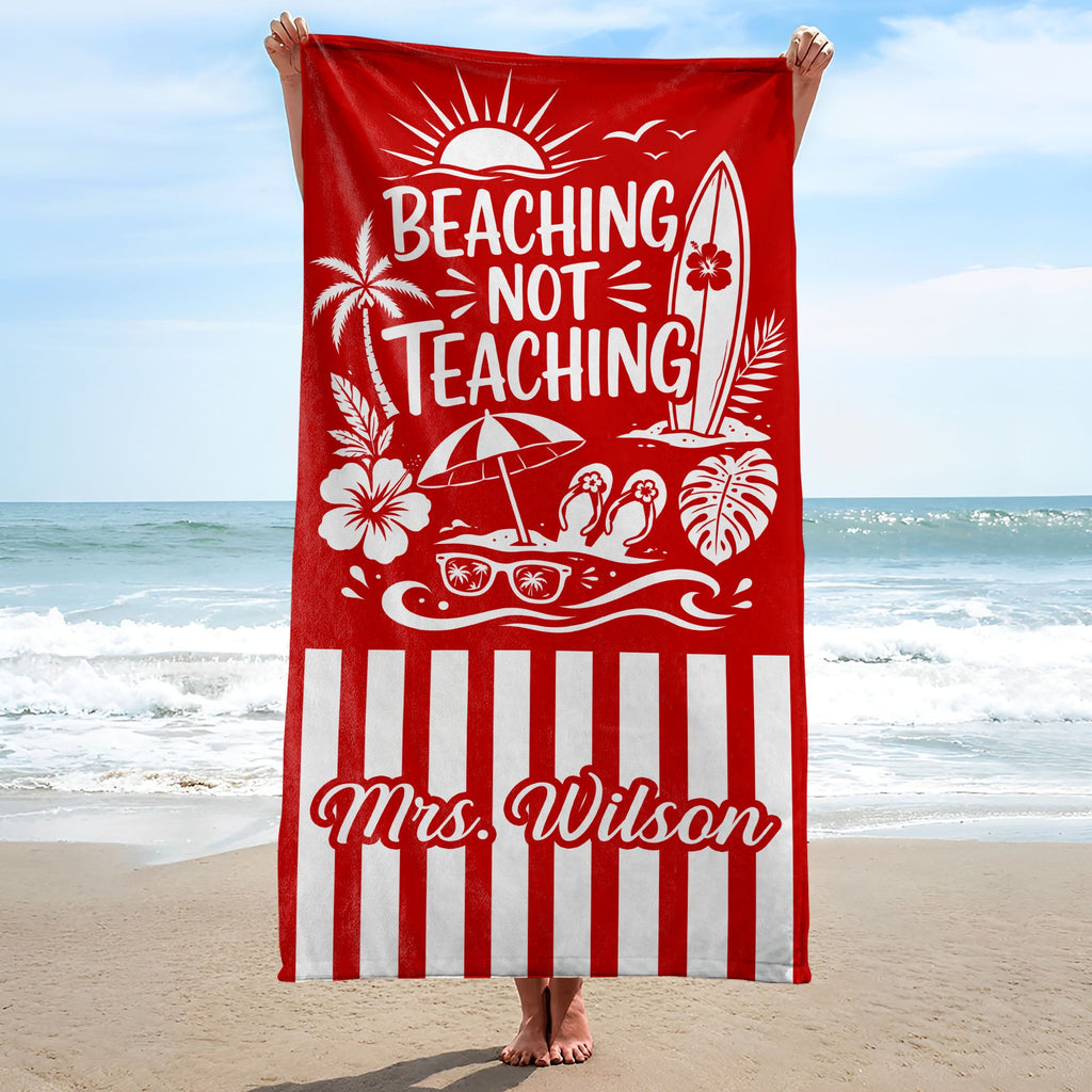 Personalized Microfiber Beach Towel Custom Design for Teacher Beach Towels GradoCreations