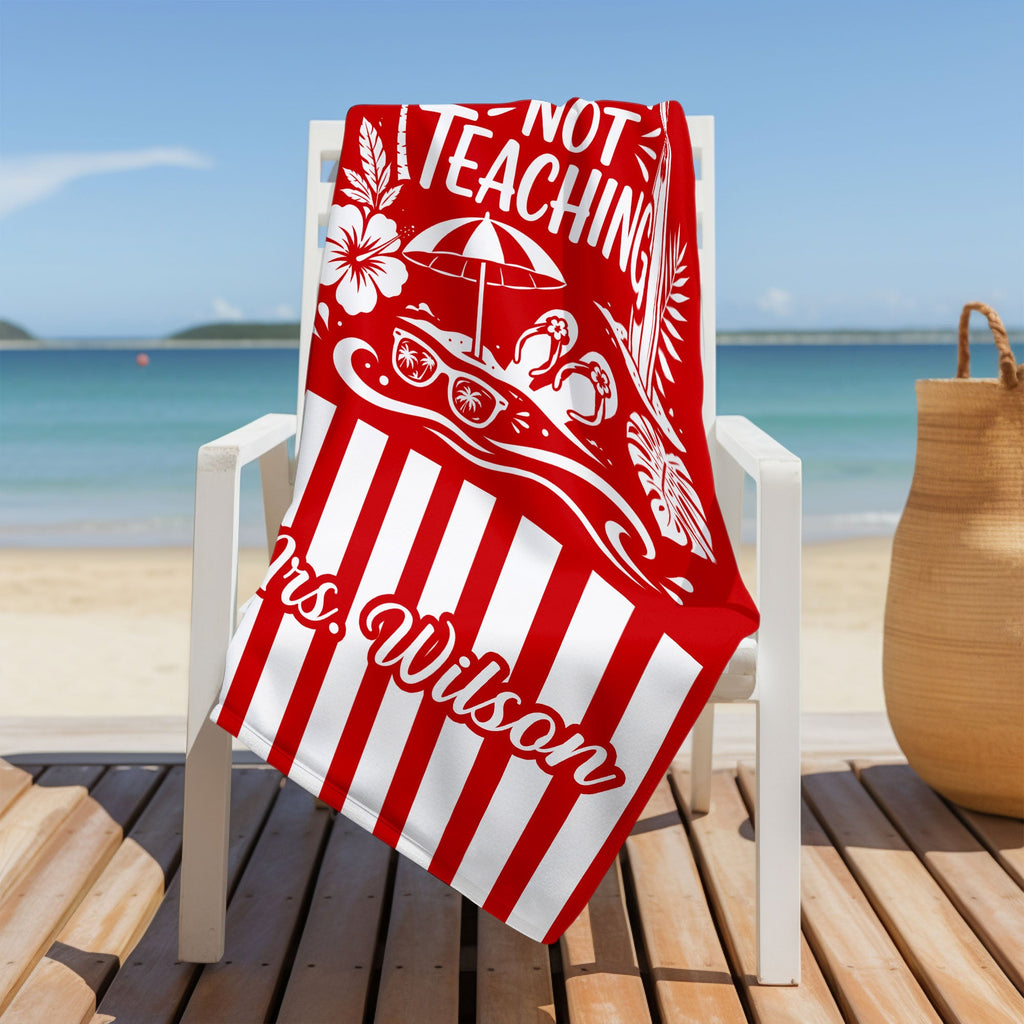 Personalized Microfiber Beach Towel Custom Design for Teacher Beach Towels GradoCreations
