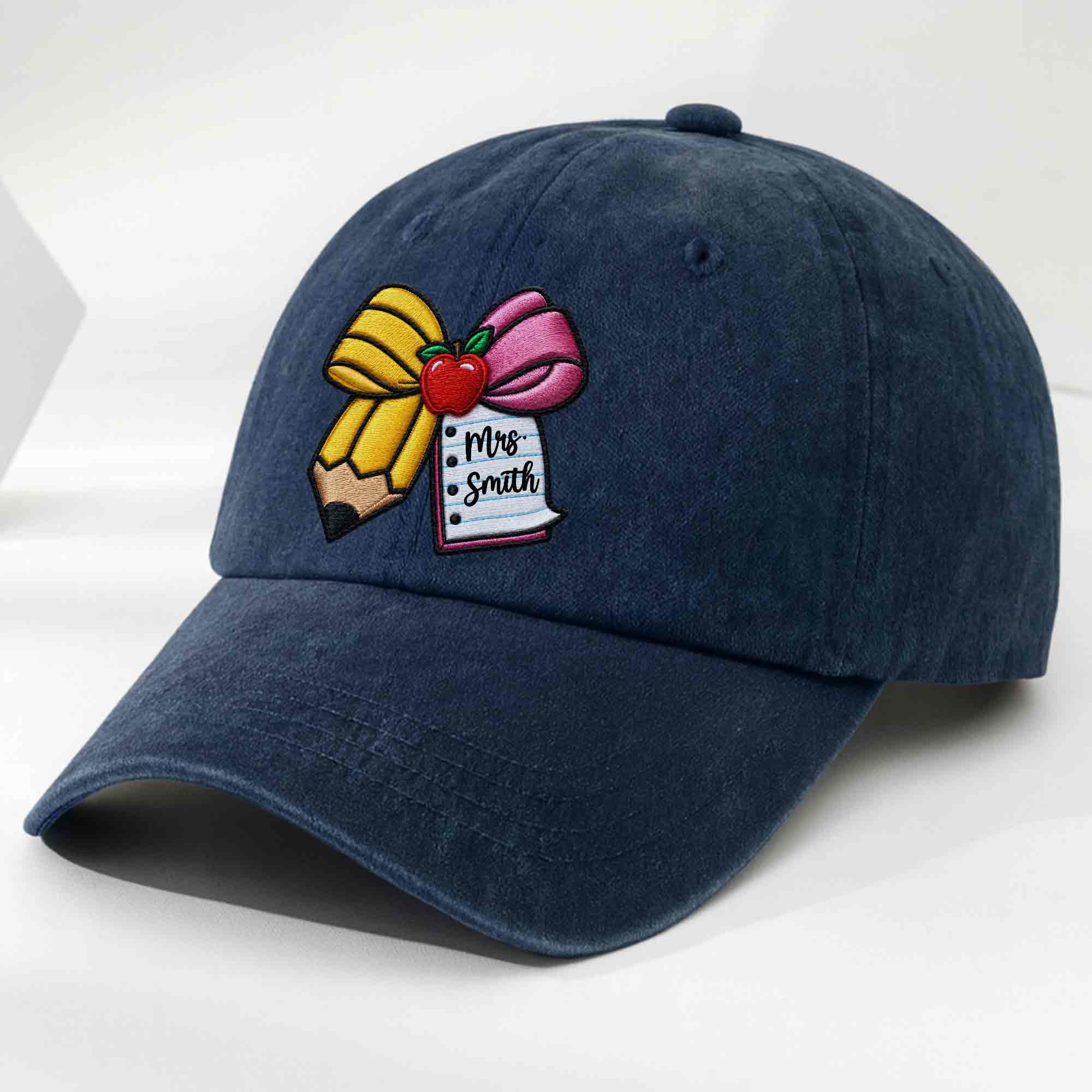 Personalized Washed Denim Cap Custom Teacher Gift for Back to School Washed Denim Cap GradoCreations