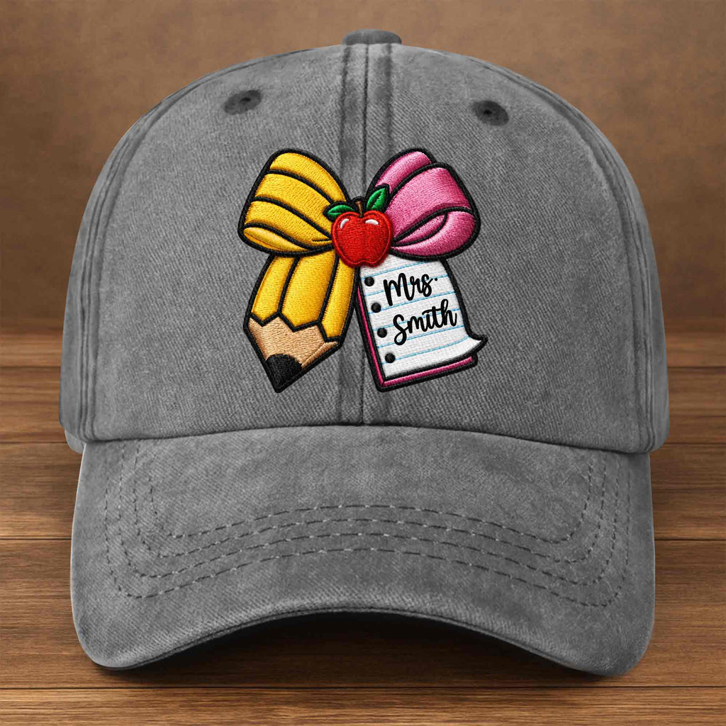 Personalized Washed Denim Cap Custom Teacher Gift for Back to School Washed Denim Cap GradoCreations