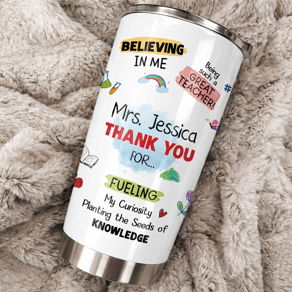 Personalized Stainless Steel Tumbler Custom Teacher Gift 20oz 30oz Tumbler GradoCreations