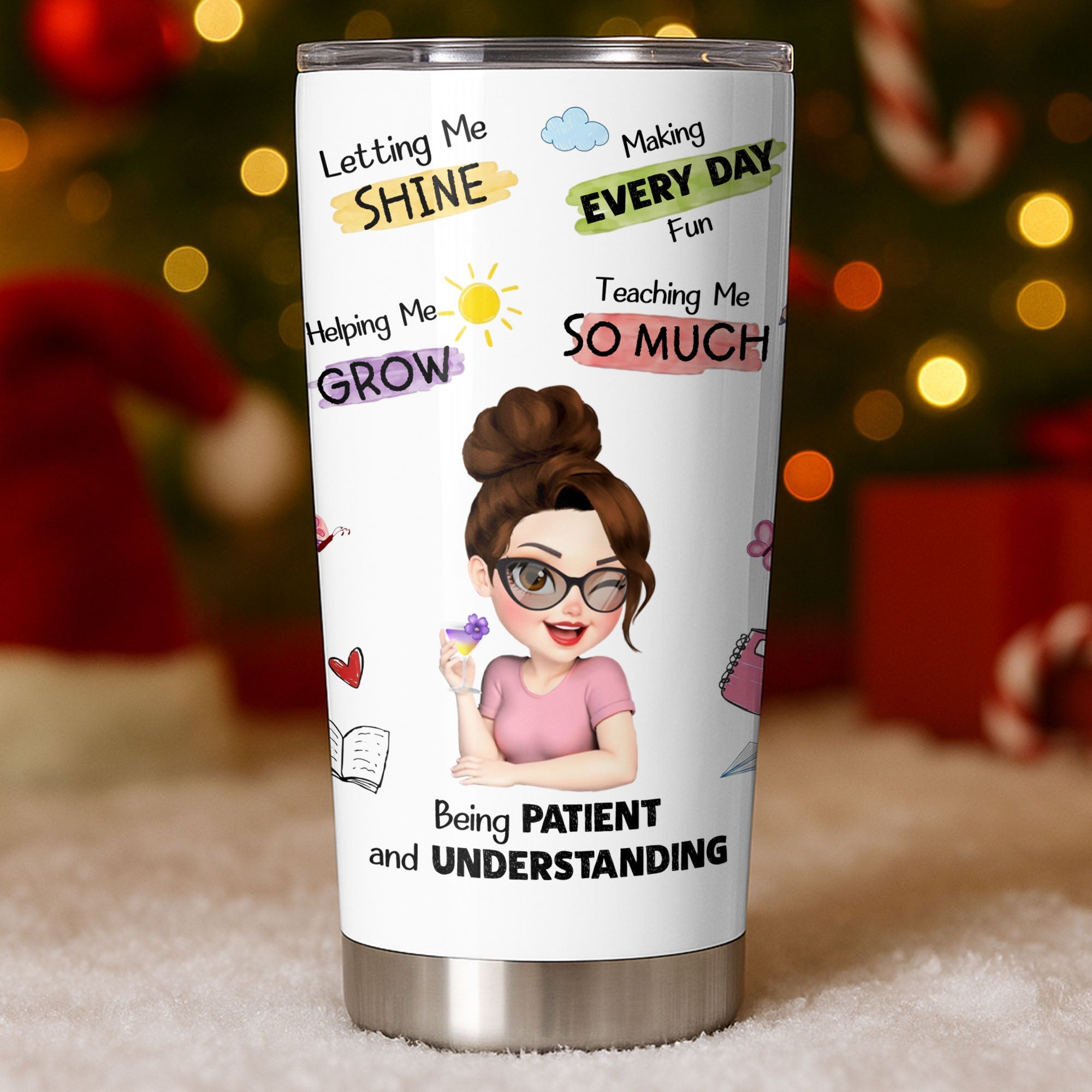 Personalized Stainless Steel Tumbler Custom Teacher Gift 20oz 30oz Tumbler GradoCreations