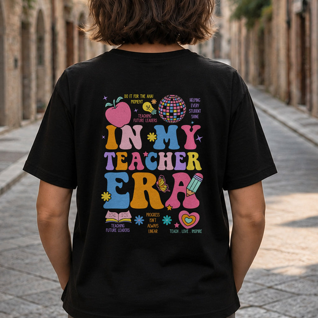 Personalized Custom T-Shirt for Teacher with Apple Design T-Shirt Font and Back GradoCreations