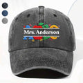 Personalized Washed Denim Cap Custom Name Gift for Teachers Washed Denim Cap GradoCreations