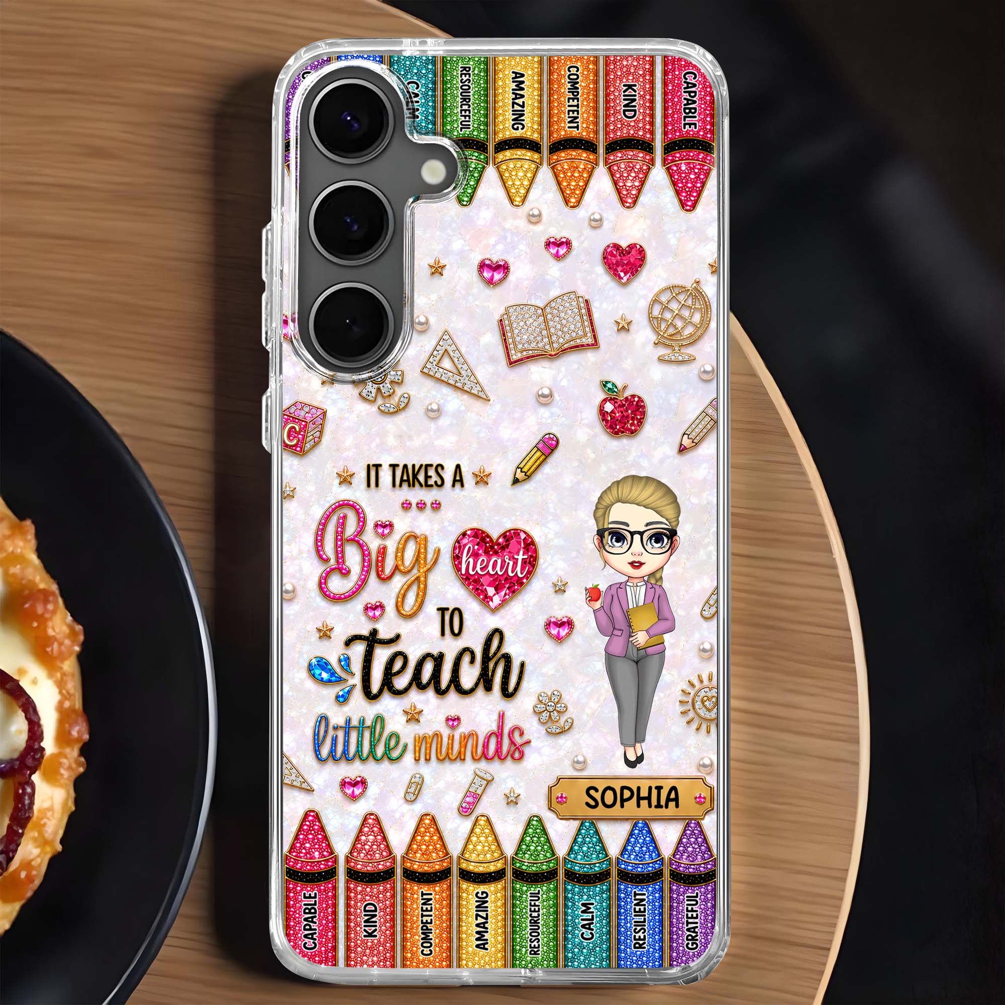 Personalized Clear Phone Case Custom Teacher Gift for Educator Clear Phone Case GradoCreations