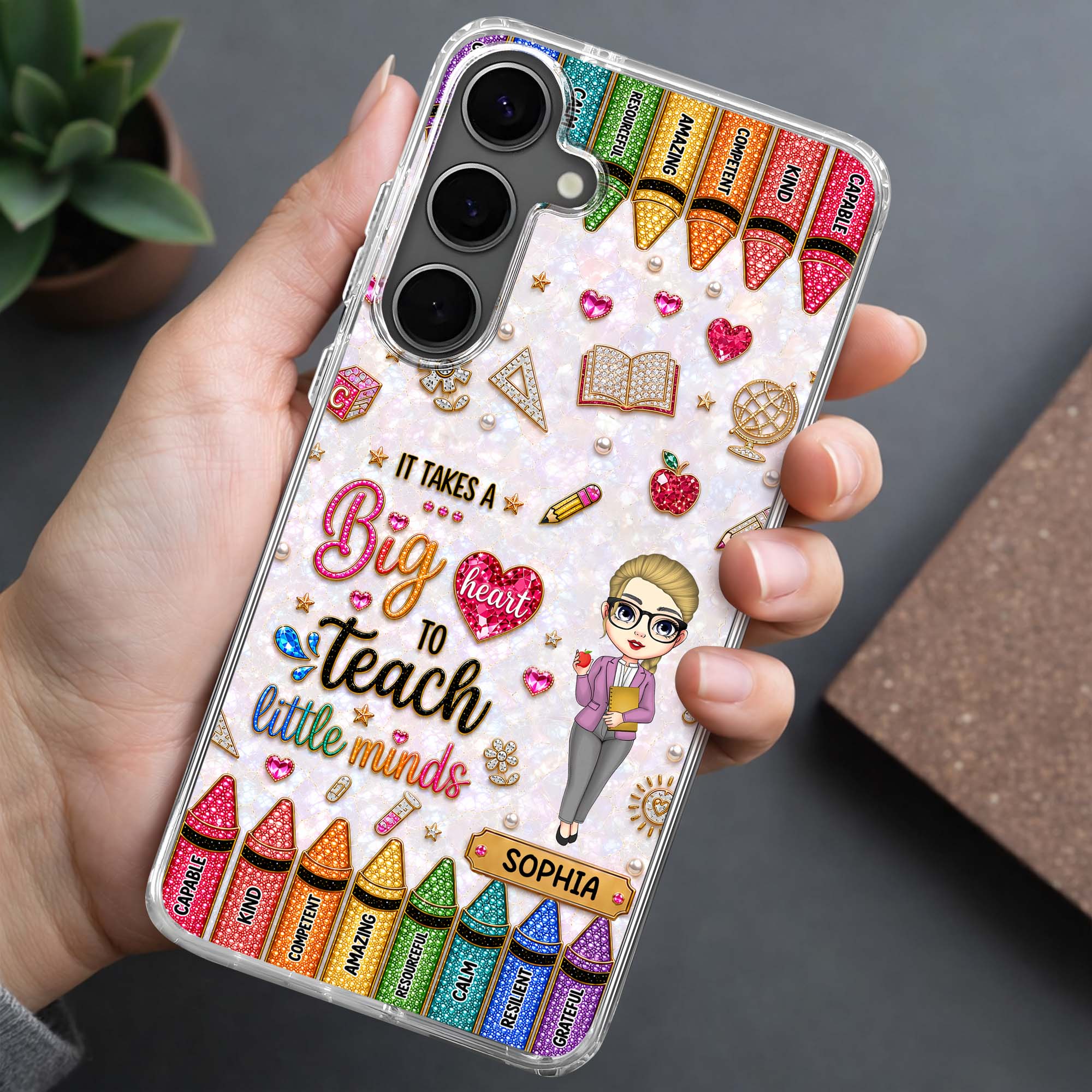 Personalized Clear Phone Case Custom Teacher Gift for Educator Clear Phone Case GradoCreations