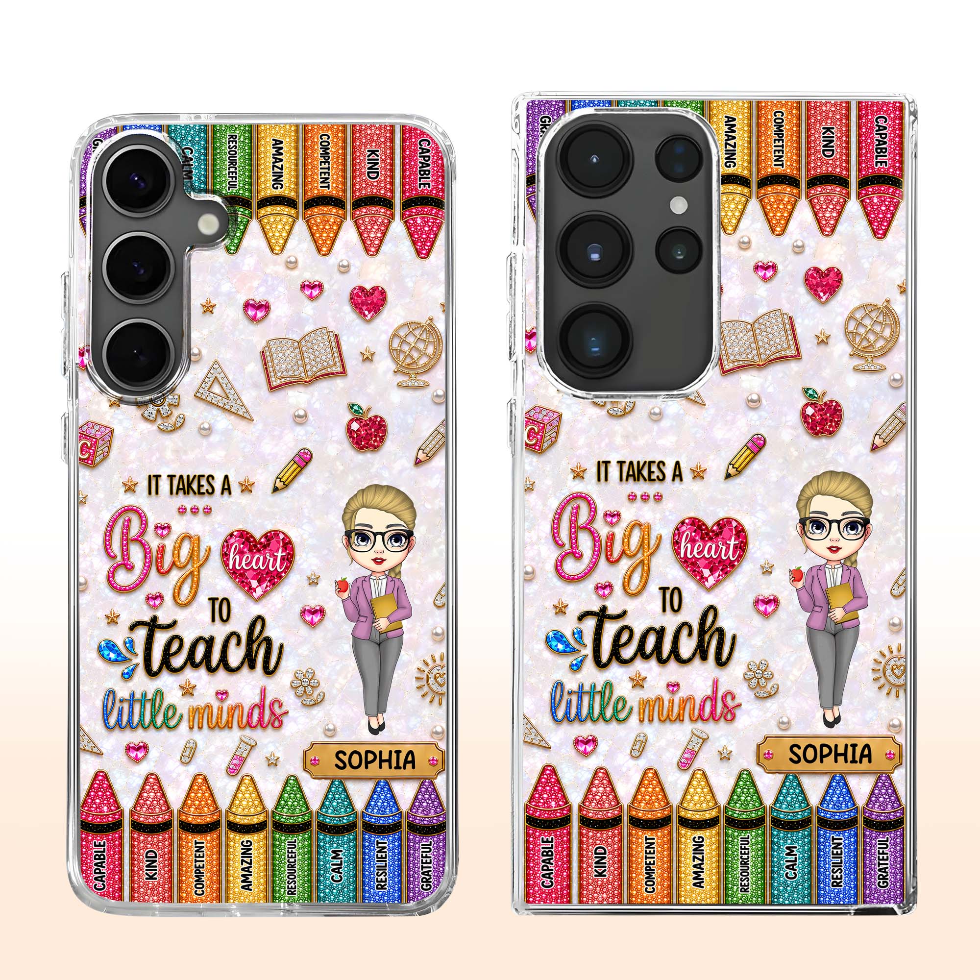 Personalized Clear Phone Case Custom Teacher Gift for Educator Clear Phone Case GradoCreations