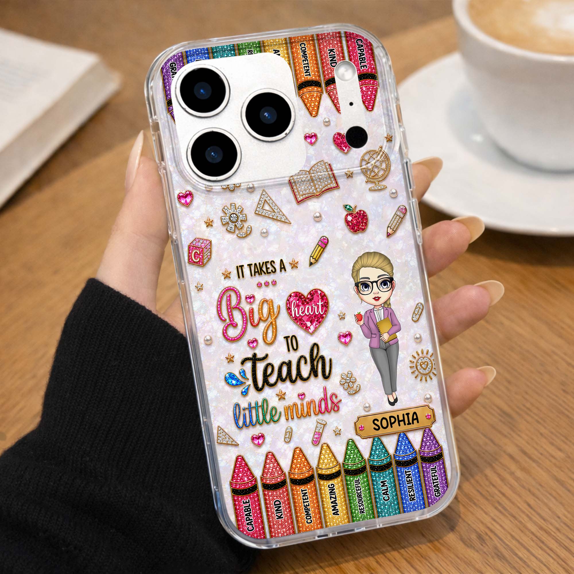 Personalized Clear Phone Case Custom Teacher Gift for Educator Clear Phone Case GradoCreations