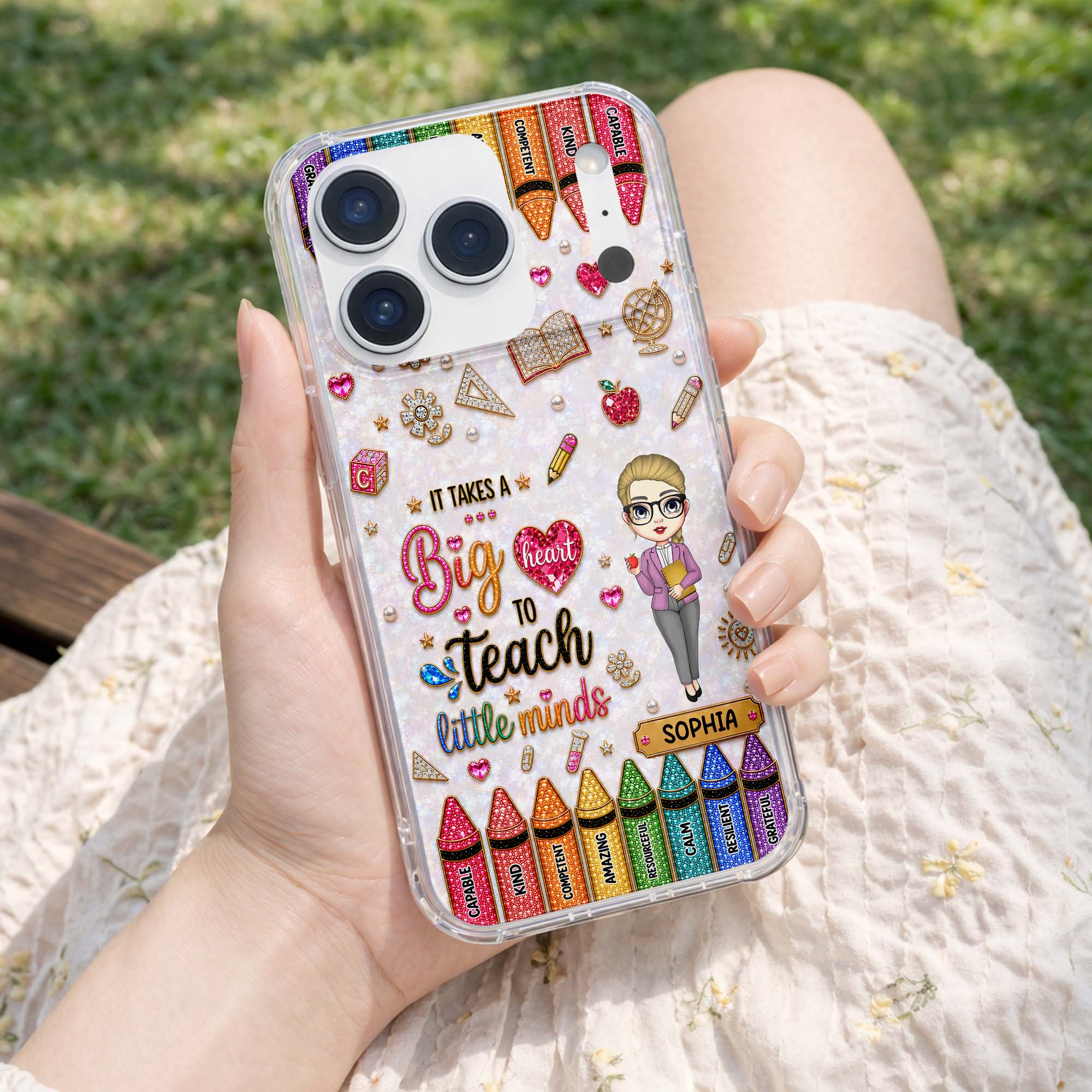 Personalized Clear Phone Case Custom Teacher Gift for Educator Clear Phone Case GradoCreations