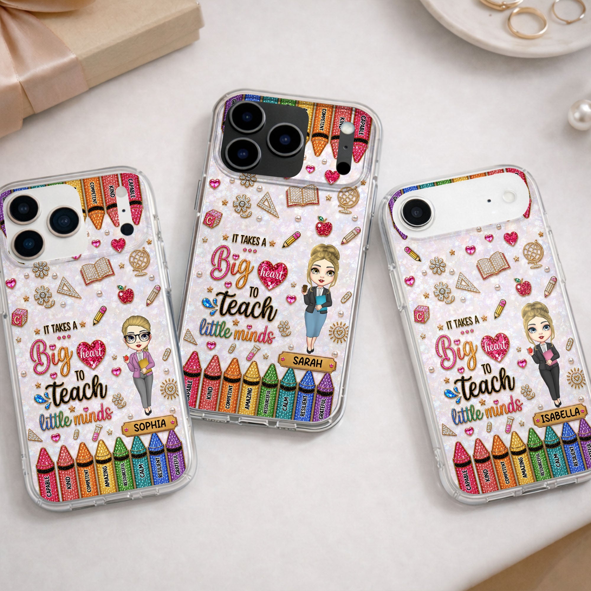 Personalized Clear Phone Case Custom Teacher Gift for Educator Clear Phone Case GradoCreations