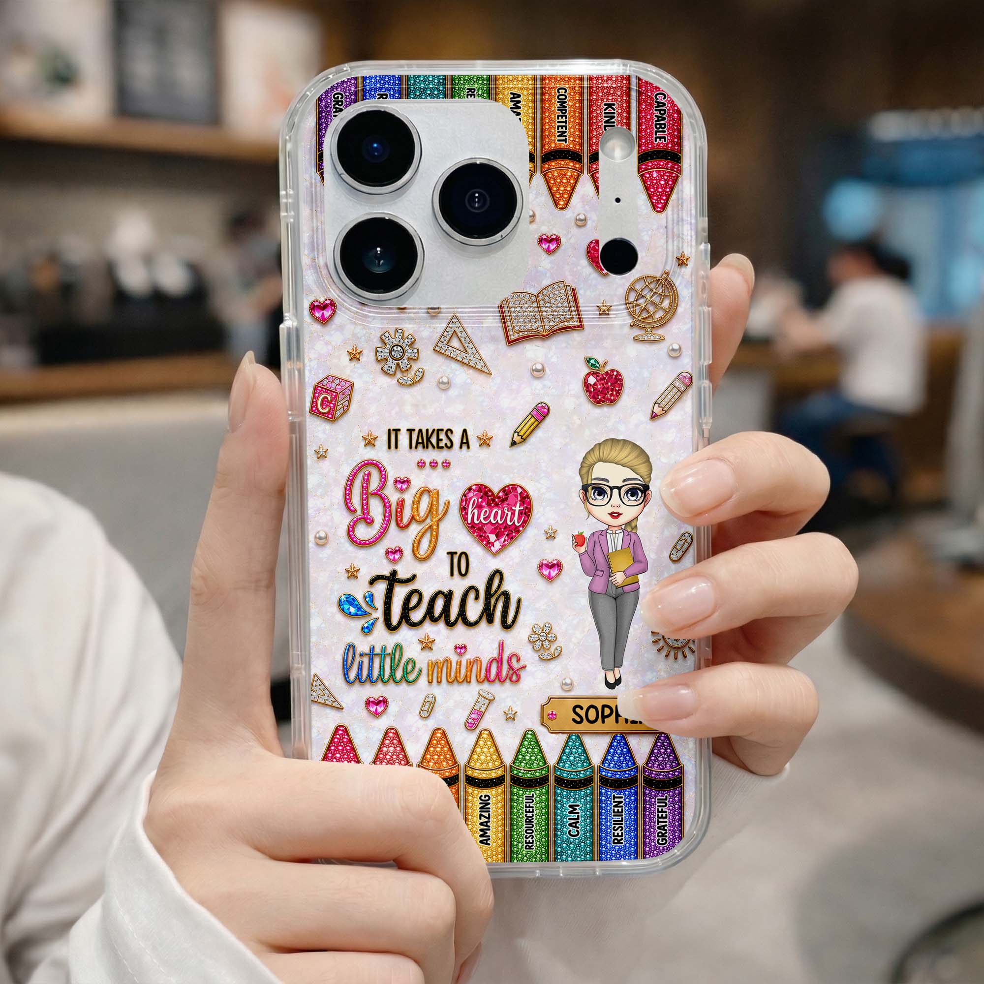 Personalized Clear Phone Case Custom Teacher Gift for Educator Clear Phone Case GradoCreations