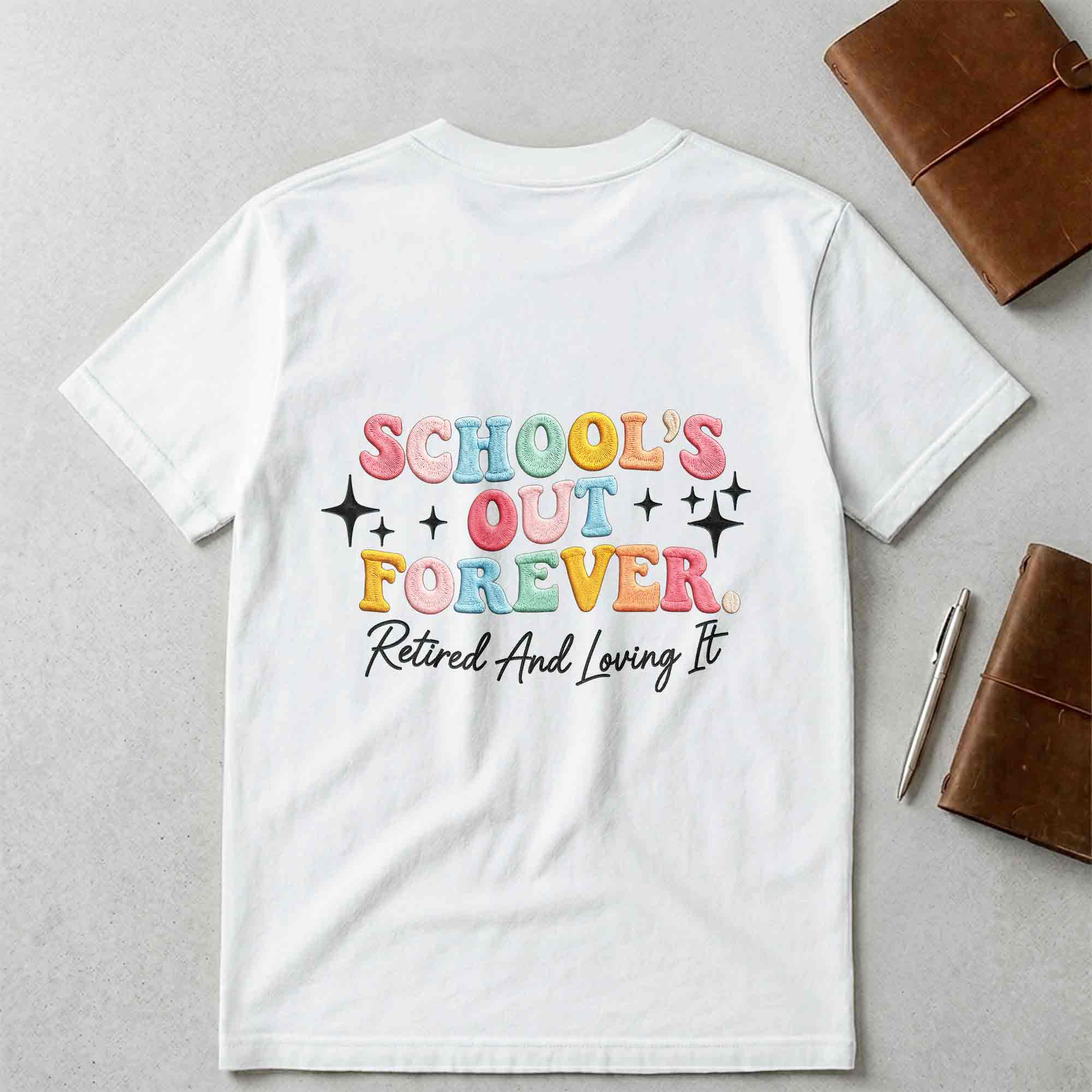 Personalized T-Shirt Custom Front and Back Gift for Retired Teachers T-Shirt Font and Back GradoCreations