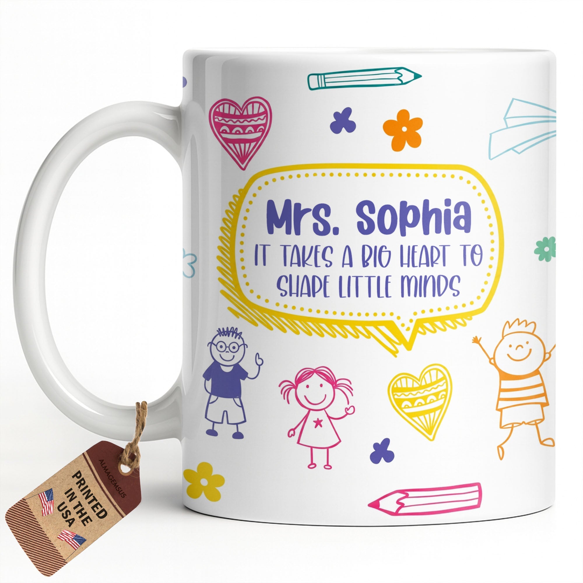 Personalized Teacher Coffee Mug Custom Quote Gift for Educator Edge-to-edge Mug GradoCreations