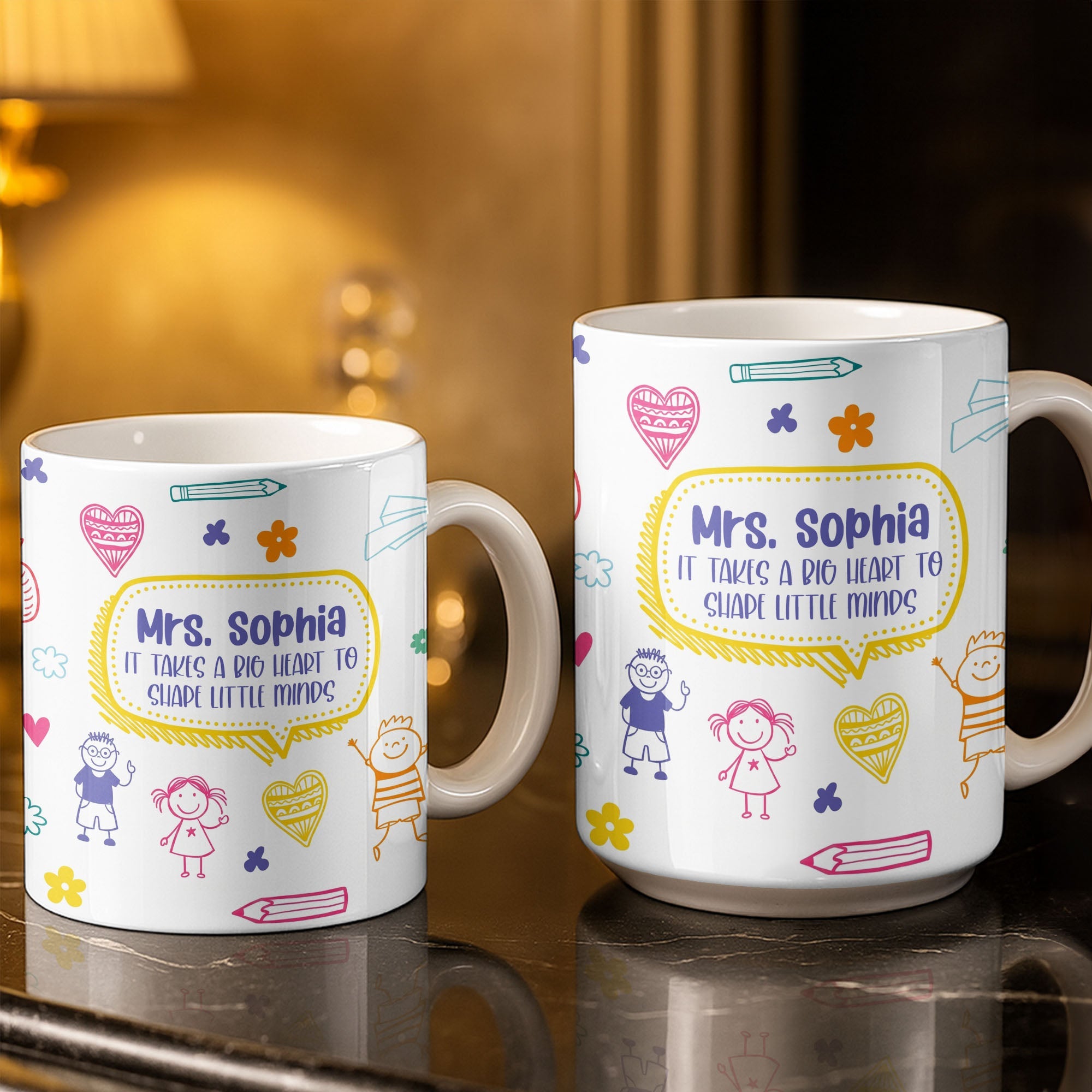 Personalized Teacher Coffee Mug Custom Quote Gift for Educator Edge-to-edge Mug GradoCreations