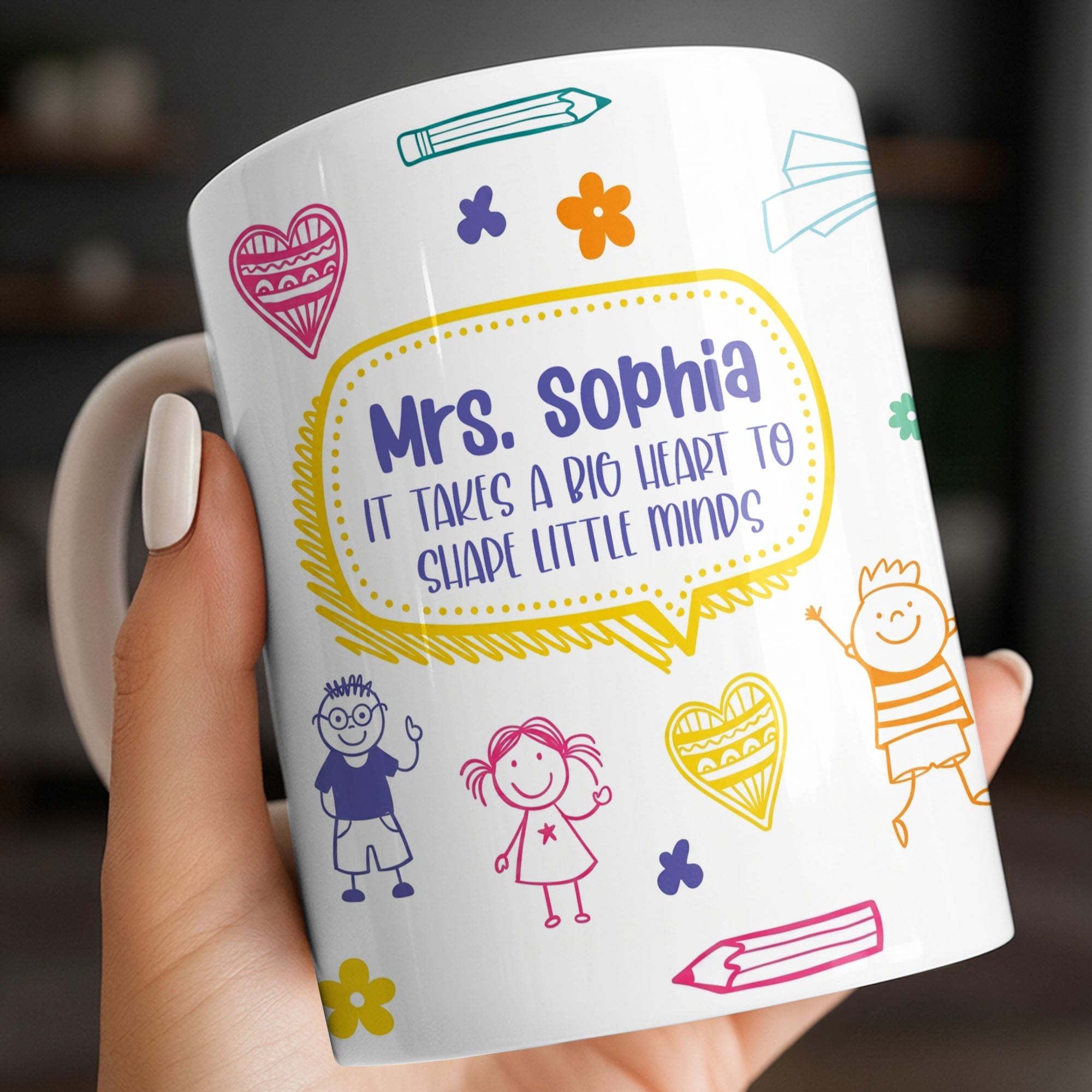 Personalized Teacher Coffee Mug Custom Quote Gift for Educator Edge-to-edge Mug GradoCreations