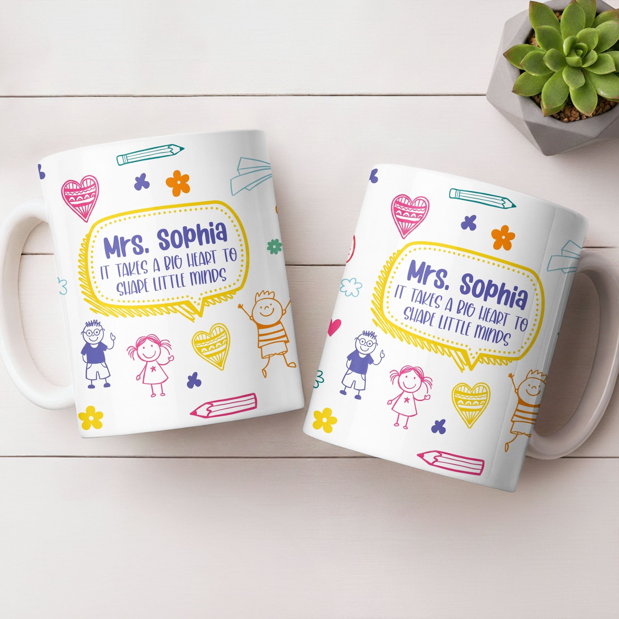 Personalized Teacher Coffee Mug Custom Quote Gift for Educator Edge-to-edge Mug GradoCreations