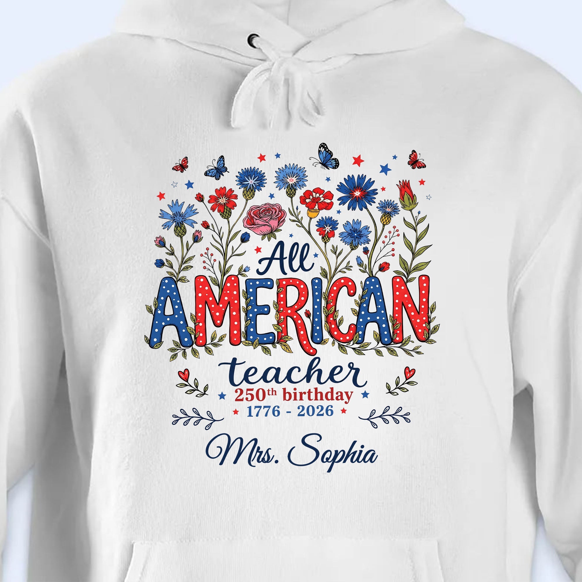 Personalized Teacher Birthday Gift Custom T-shirt Hoodie Proud USA Shirt GradoCreations