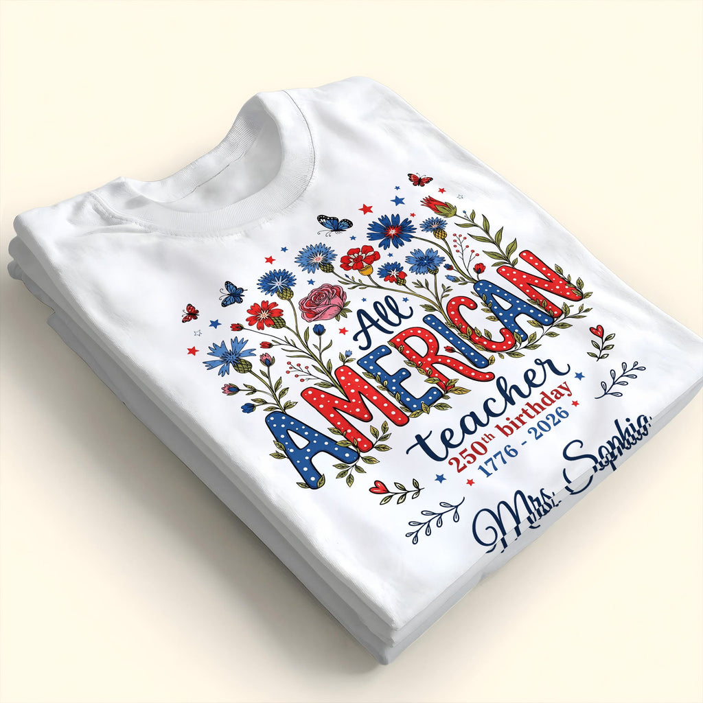 Personalized Teacher Birthday Gift Custom T-shirt Hoodie Proud USA Shirt GradoCreations
