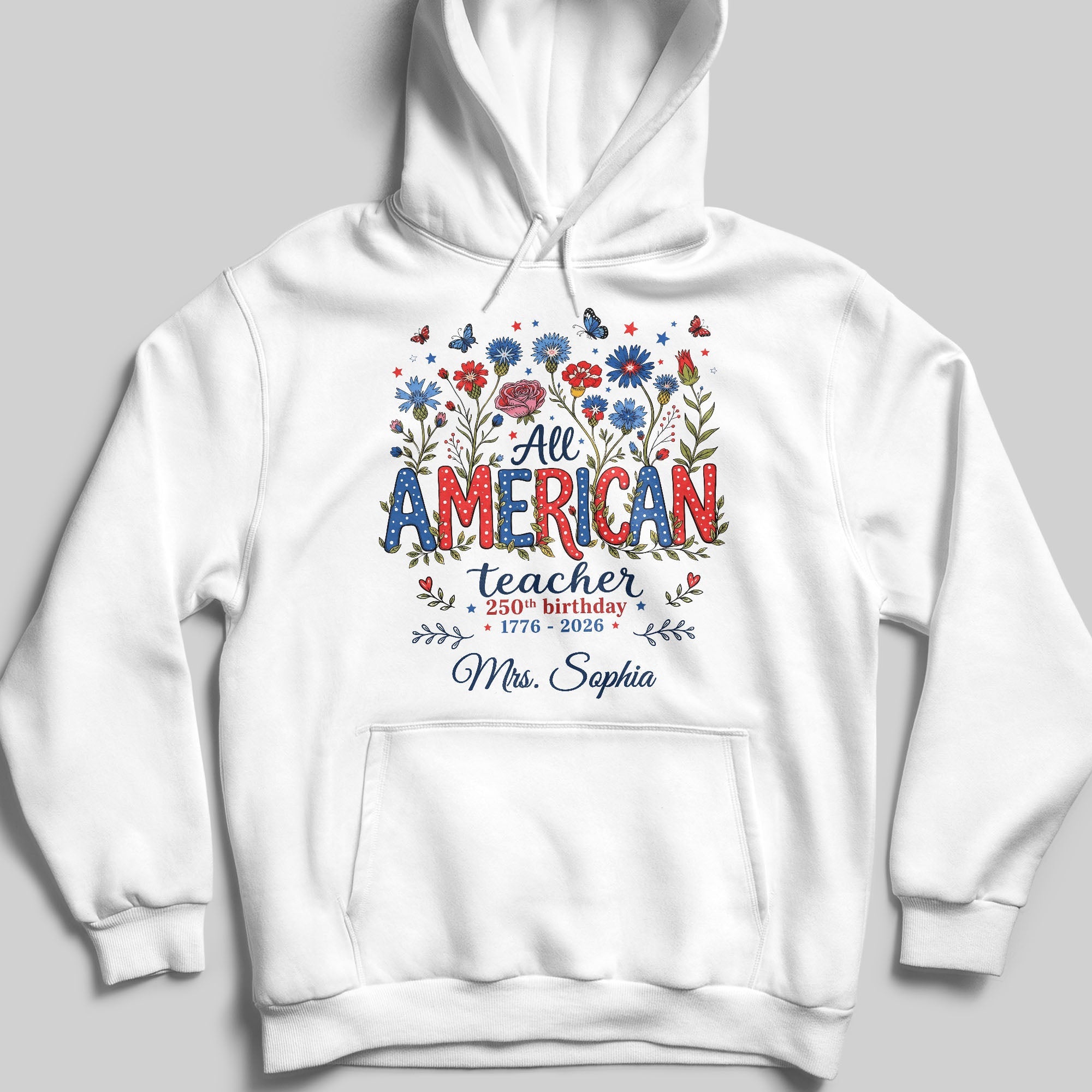 Personalized Teacher Birthday Gift Custom T-shirt Hoodie Proud USA Shirt GradoCreations