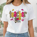 Personalized Teacher T-Shirt Hoodie Custom Name Leopard Print Gift Shirt GradoCreations