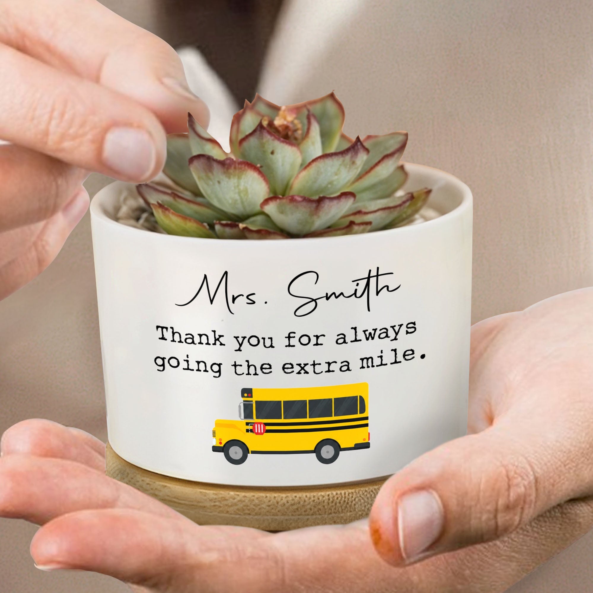 Personalized Ceramic Plant Pot Thank You Gift for Teachers