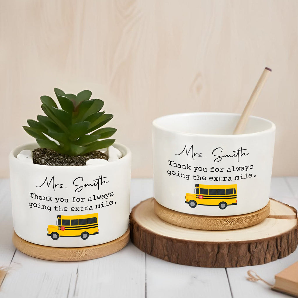 Personalized Ceramic Plant Pot Thank You Gift for Teachers