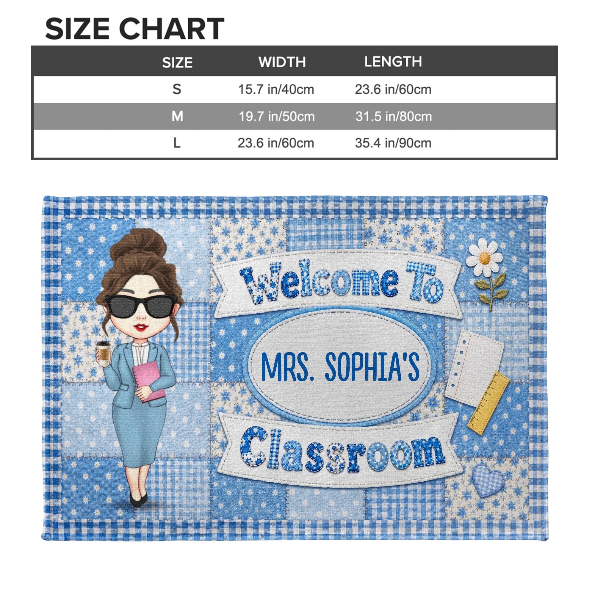 Personalized Teacher Doormat Custom Name Classroom Gift Doormat GradoCreations