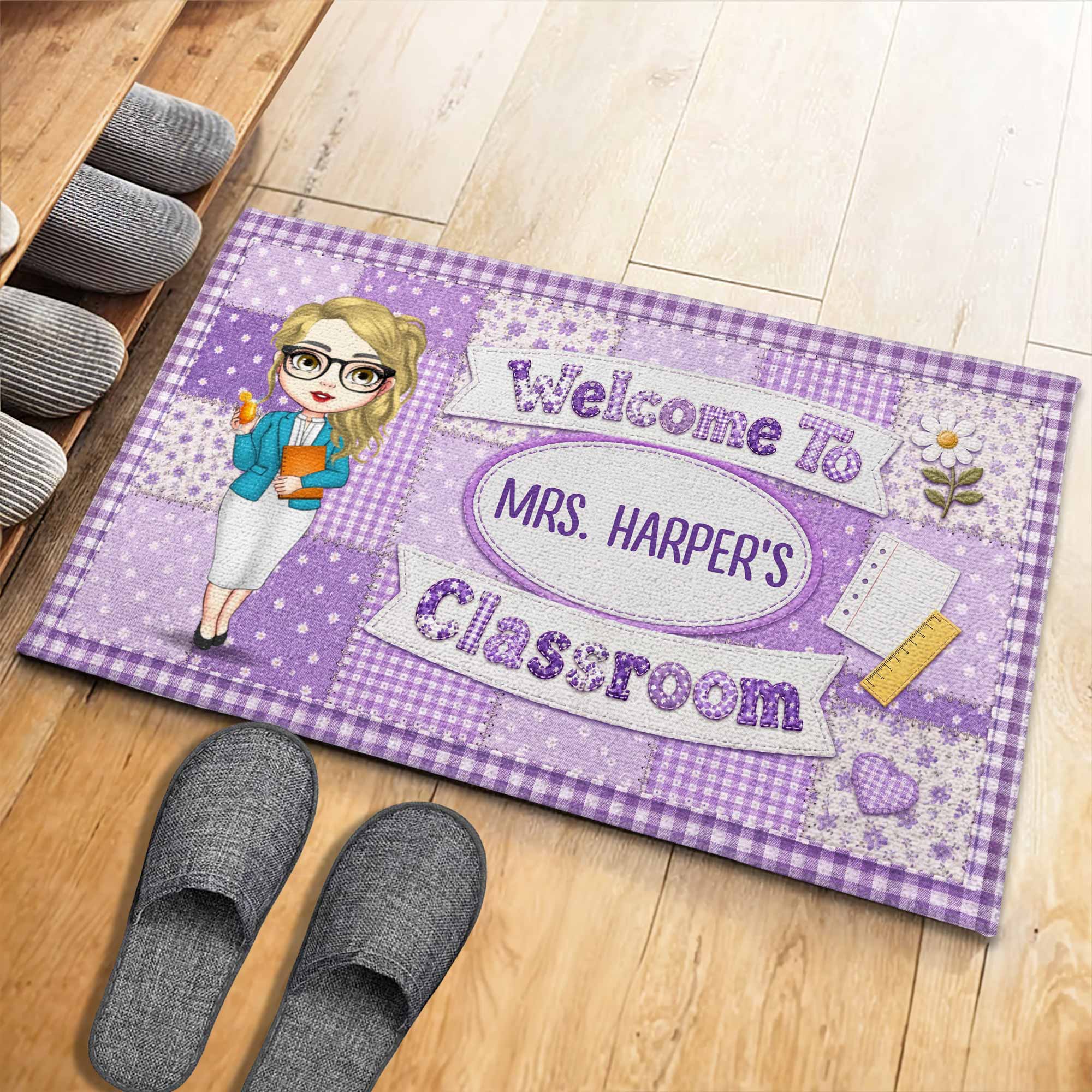 Personalized Teacher Doormat Custom Name Classroom Gift Doormat GradoCreations
