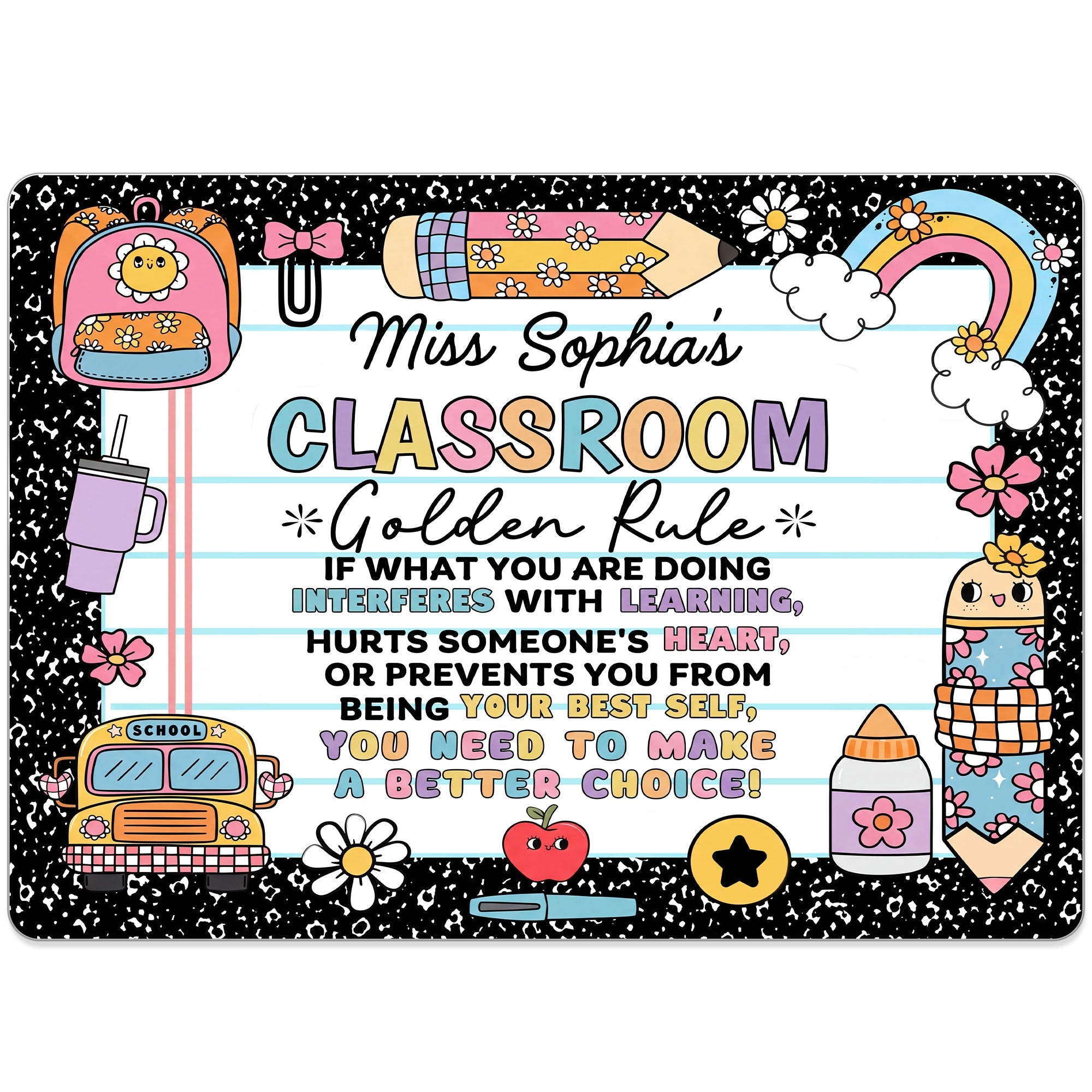 Personalized Metal Sign Custom Name Teacher Decor Gift Metal Sign GradoCreations